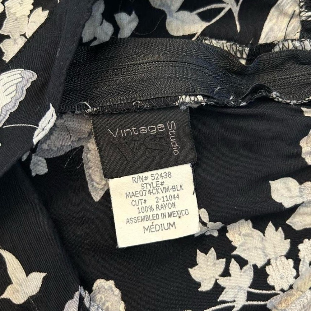 Vintage Goth Fairycore Black+Grey Butterfly Floral Midi Skirt by Vintage Studio - Picture 4 of 6